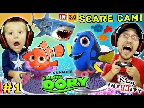 FINDING DORY Shark Scare Cam!  Disney Infinity 3.0 Movie Playset Part 1 w/ Gummies (FGTEEV Gameplay)