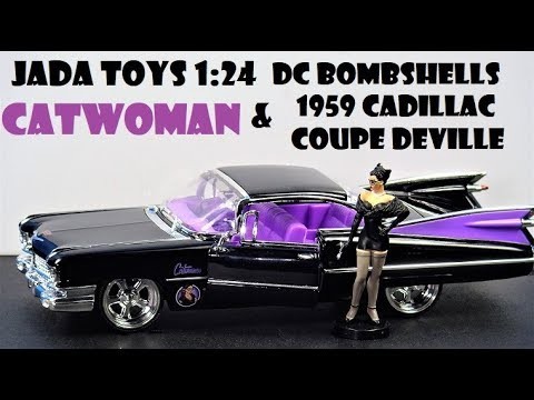 Jada Toys Metals 1:24 DC Bombshells Catwoman &amp; 1959 Cadillac Coupe DeVille Review