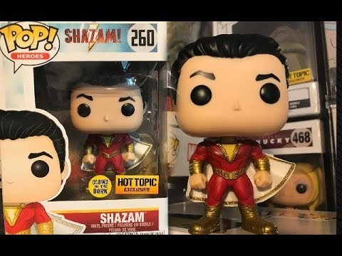 SHAZAM MOVIE FUNKO POP HOT TOPIC GLOW IN THE DARK REVIEW DC COMICS