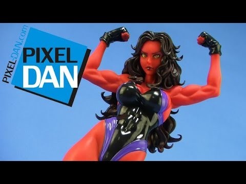 Kotobukiya SDCC 2015 Exclusive Marvel Bishoujo Red She-Hulk 1/7 Scale Statue Video Review